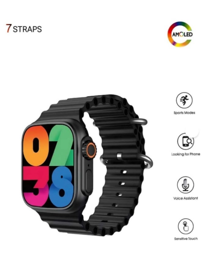 وينماكس ساعة ذكية فائقة مع شاشة AMOLED، و7 أحزمة مخصصة، وتتبع متقدم للصحة واللياقة البدنية - Image 2